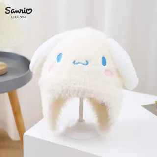 【SANRIO 三麗鷗】正版授權高質感凱蒂貓大耳狗帕恰狗布丁狗美樂蒂酷洛米兒童毛帽(孫女女兒 