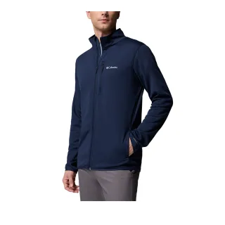 【Columbia 哥倫比亞】男款-快排刷毛立領外套-Essential Hike™-深藍(UAE32760NY/JF)