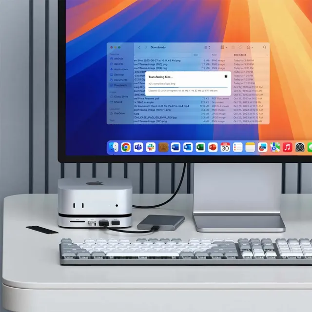 【Satechi】Mac Mini M4 Studio & Hub 擴充埠(銀色 / ST-GNMMES)