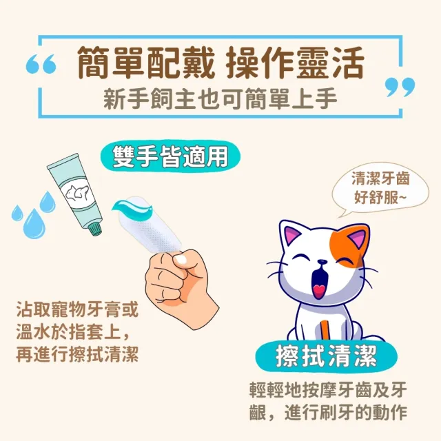 【Pawluck Party 寶兒樂】寵物用指套型潔牙巾48枚-乾式(貓狗毛孩/口腔除臭/刷牙清潔)