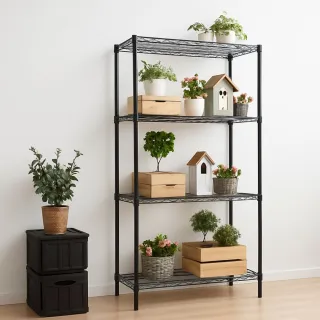 【KIWISH】鐵架MIT 三/四層置物架90x46尺寸-雙色(鐵架/收納架/層架/置物架/防鏽架/書架/貨架/鐵力士架)