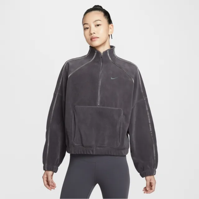 【NIKE 耐吉】長袖上衣 女 AS W NK ONE TF HZ TOP POLAR 運動 休閒 灰色(HV3716036)
