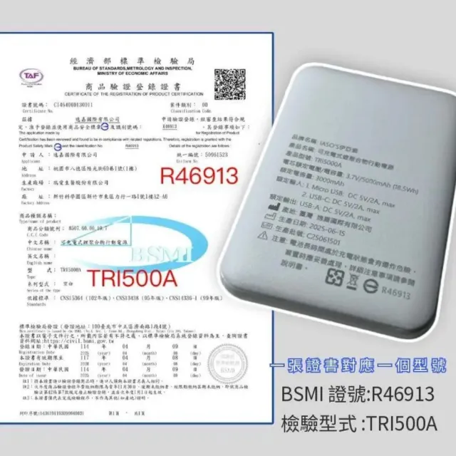 【IASO’S 伊亞索】台灣製超輕巧行動電源 102g 5000毫安 單孔輸出(沒快充功能 沒無線充電 沒自帶插頭)