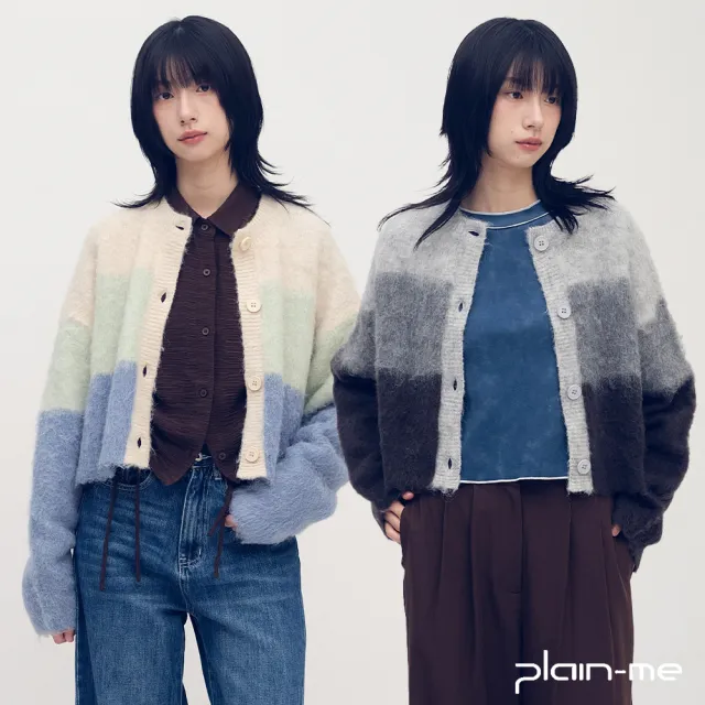 【plain-me】SAAKO 女外套 針織外套 女裝 短版外套 外套 漸層_SAA0323-252