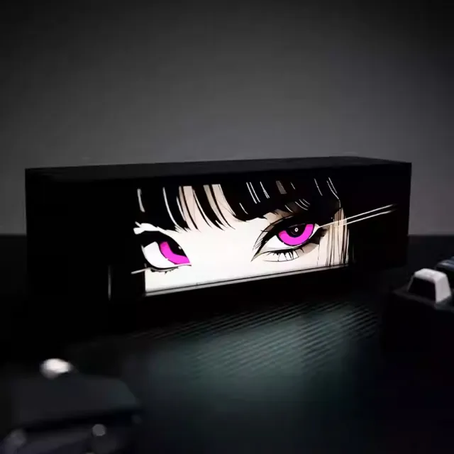 【映星照明】工業風洋紅之瞳桌面擺件 充電款26.5×8.7cm(工位氛圍燈 裝飾品 電競男生禮物)