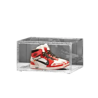 【品物生活家】全透明磁吸鞋盒(收納盒 公仔盒 透明收納 磁吸式鞋盒)