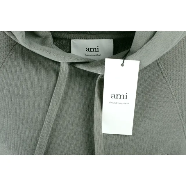 【AMI PARIS】Ami De Coeur 愛心A補丁純棉墨綠色男女可穿套裝 -  大學T+長褲(大學T 長褲 套裝)