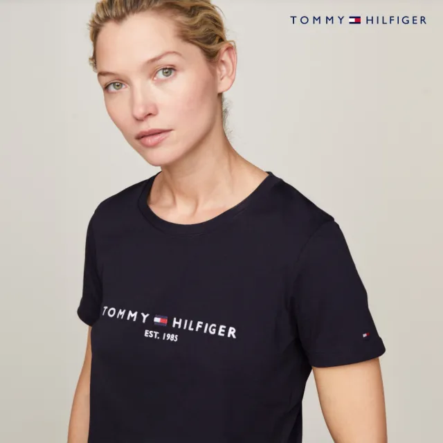 【TOMMY HILFIGER】官方旗艦館 有機棉標誌 T 恤_藍色