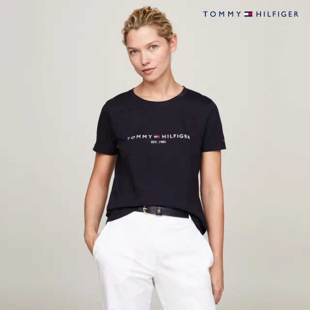 【TOMMY HILFIGER】官方旗艦館 有機棉標誌 T 恤_藍色