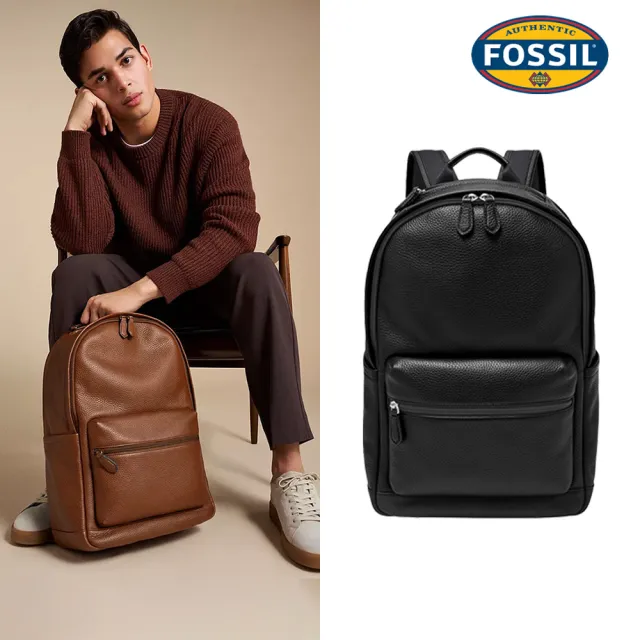 【FOSSIL】Buckner 真皮後背包 (兩色可選)
