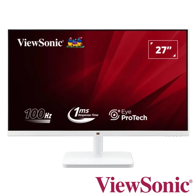 【ViewSonic 優派】VA2732-H-W-2 27型 IPS FHD 100Hz 商用護眼窄邊框白色螢幕(Eye ProTech+護眼技術/1ms)