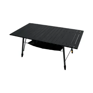 【NUIT 努特】真功夫鋁合金蛋捲桌 紳士黑 組合型 炊事桌 萬用桌 鋁捲桌 折合 摺疊桌(NTT58BK)