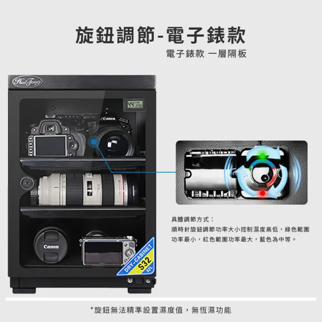 【RTAKO】電子防潮箱 相機防潮箱 32L 相機鏡頭除濕櫃 茶葉郵票收納箱 可調隔板 乾燥箱 防潮櫃 附鏡頭墊