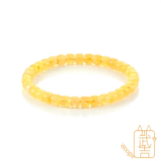 【Woogie武吉珠寶】琥珀蜜蠟老形設計金白蜜手鍊(金白老形6mm)