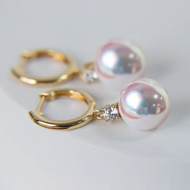 【La Corser】7.5-8mm 日本 Akoya 海水珍珠耳環 18K金鑽石耳墜 王妃款 天女級 耳扣 氣質 百搭耳飾