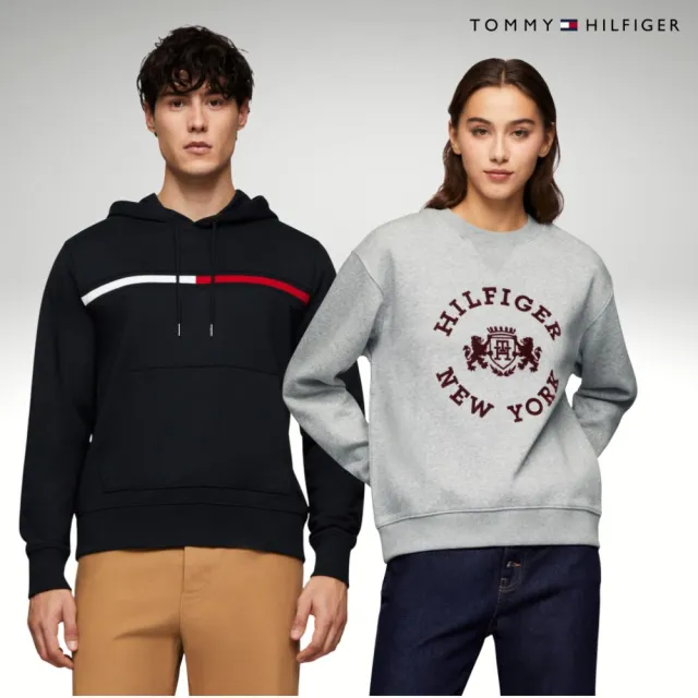 【TOMMY HILFIGER】官方旗艦館 品牌紳士款 帽T 大學T 毛衣 長袖 多款任選(帽T 大學T 毛衣)