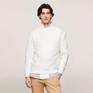 【TOMMY HILFIGER】官方旗艦館 同色調刺繡Logo大學T_白色