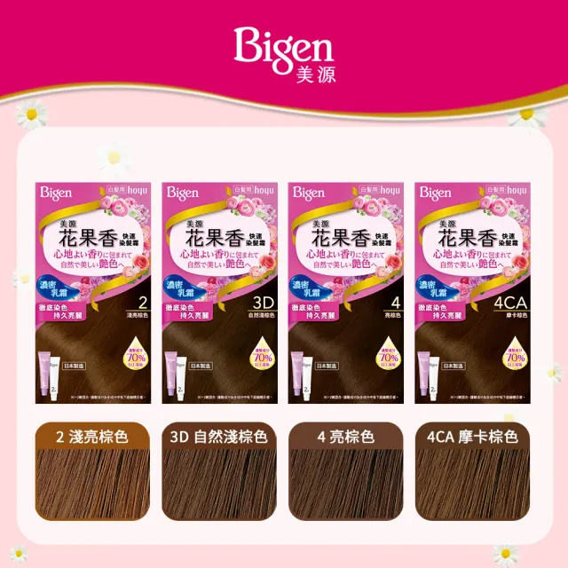 【Hoyu Bigen 美源】花果香快速染髮霜4件組
