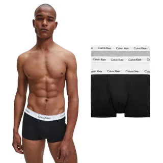 【CALVIN KLEIN】官方旗艦館 CK Cotton Stretch 低腰貼身短版四角褲 3件組_拼色