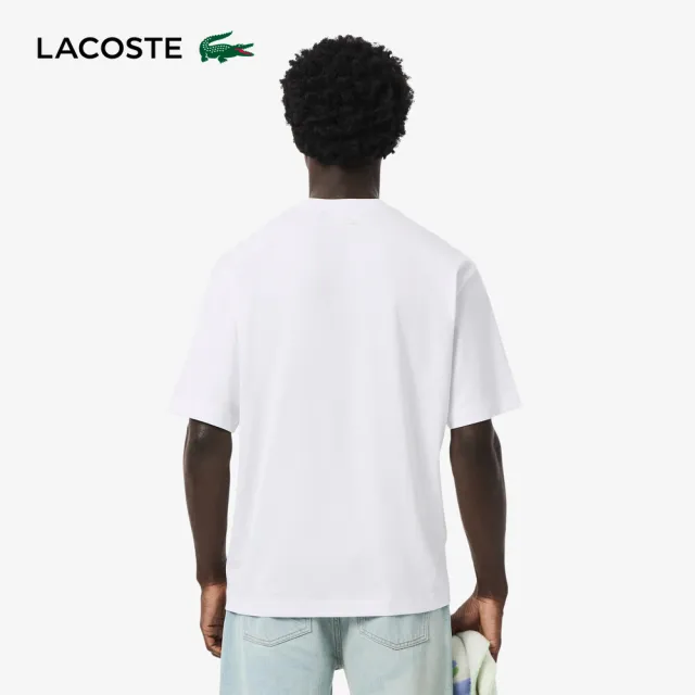 【LACOSTE】男裝-品牌logo印花短袖T恤(白色)