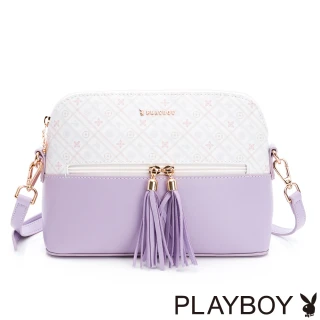 【PLAYBOY】斜背包  兔頭印花系列(紫色)