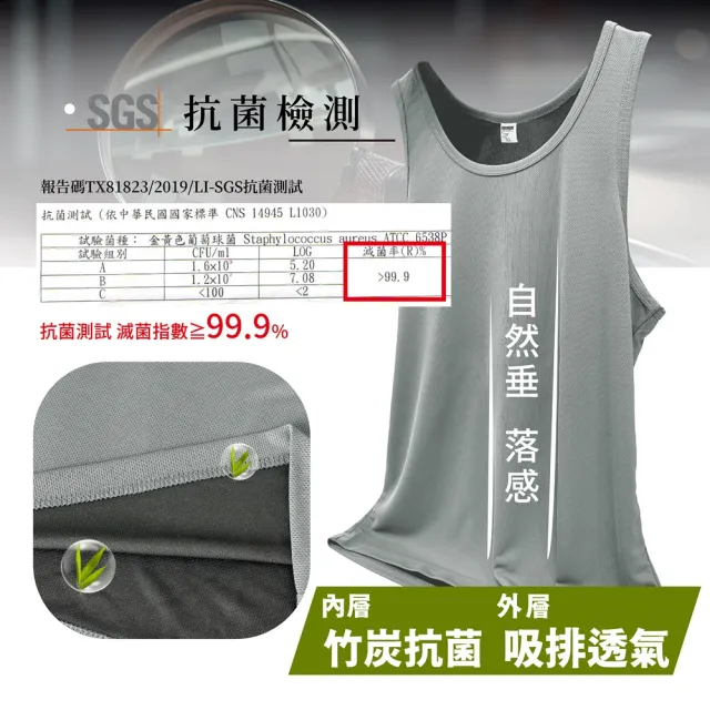 【MI MI LEO】5件組-台灣製竹炭科技抑菌男背心(四季可穿 單穿舒適 內著升溫)