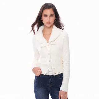 【MOMA】俏皮兔絨圈羊毛造型釦針織外套(兩色)