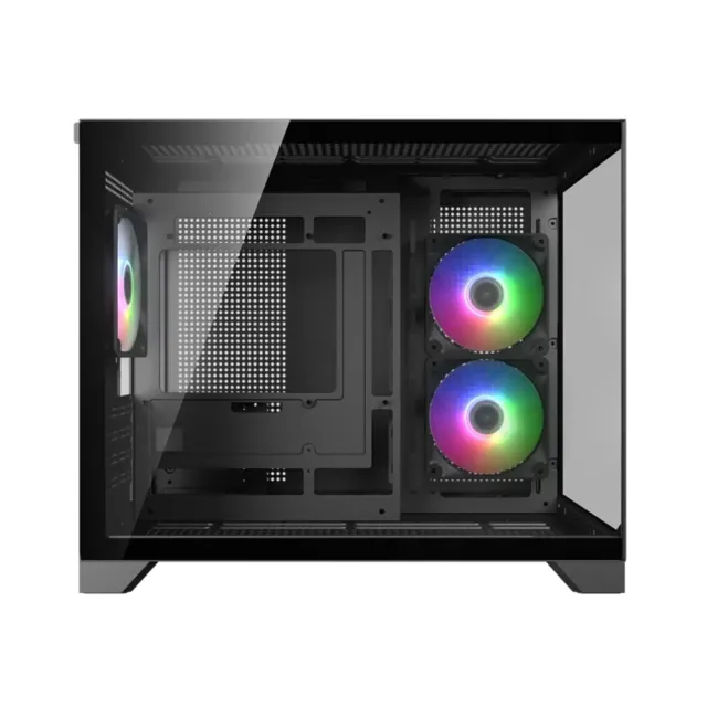 【COUGAR 美洲獅】FV150 MINI 電競機箱 電腦機殼(黑色/M-ATX/附3顆RGB風扇)