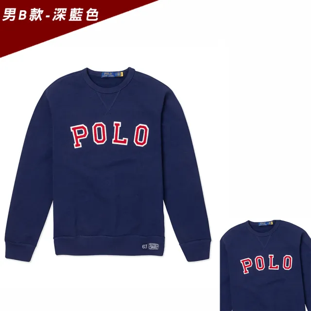 【RALPH LAUREN】RL POLO 經典刺繡文字刷毛大學T恤 上衣-多色選(平輸品)