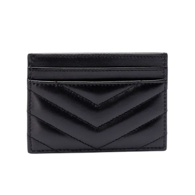 【YSL】SAINT LAURENT Cassandre Matelasse 絎縫 小羊皮 證件夾 名片夾 卡夾 卡片套 黑色 金色 423291