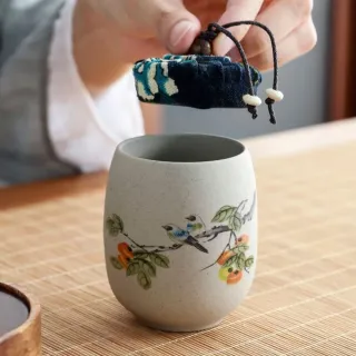 【柿柿如意】陶瓷迷你茶葉罐(密封罐 防潮 儲物罐 旅行茶具 吉祥茶具 茶罐 存茶罐 收納罐 禮物)