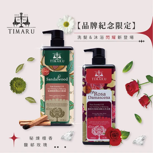 【Timaru 堤瑪露】純淨香氛精油沐浴&洗髮任選1000mlx1(多款可選/精油調香/香水香氛/全膚質推薦-SET)
