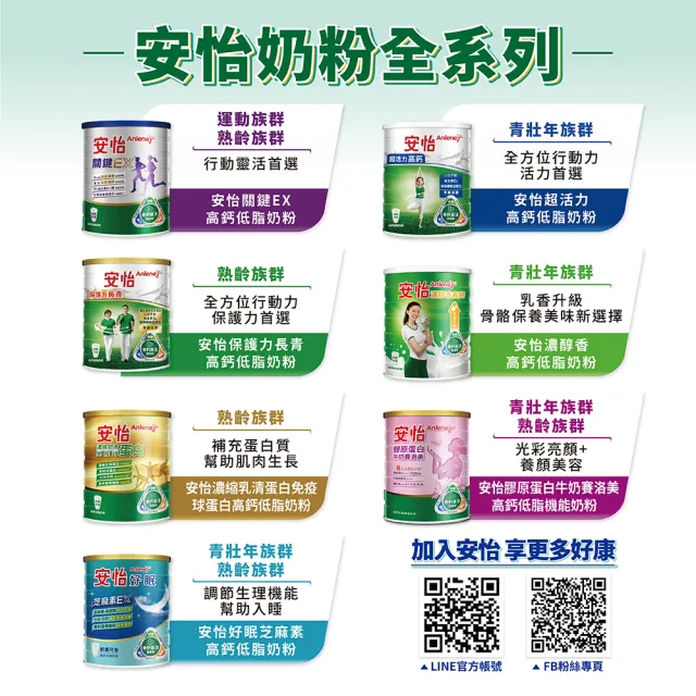 【Anlene 安怡】超活力高鈣低脂奶粉1500g/罐