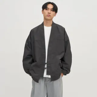 【plain-me】男女款 Oversize 和風抗UV防曬外套 PLN1112-242(排釦 日系外套 防潑水 外搭 長袖 寬鬆 薄外套)