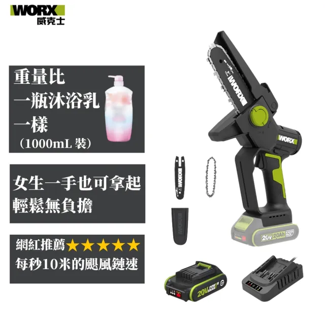 【WORX 威克士】20V 12cm 無刷鋰電迷你小型電鋸 空機(WD331.9)