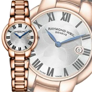 【瑞士Raymond Weil蕾蒙威】Jasmine佳茗系列 奢華PVD玫瑰金色璣刻花瓣面石英女款29㎜ R01(5229-P5-01659)
