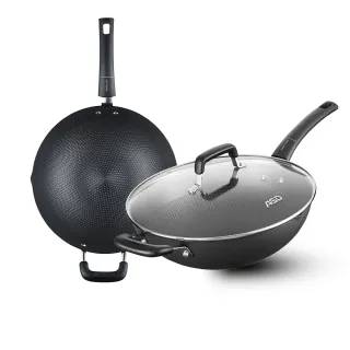 【ASD 愛仕達】輕量不鏽快炒鐵鍋34cm