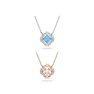 【SWAROVSKI 施華洛世奇】官方直營 Una 項鏈 幸運草 白色鍍玫瑰金色/藍色鍍白金色(2色任選_情人節禮物)