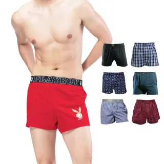 【PLAYBOY】6件組 人氣暢銷舒適透氣男內褲7款任選-速(燙金兔頭/莫代爾/純棉/格紋/男內褲)