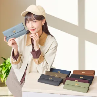 【OMC】 納帕6卡1照馬蹄扣牛皮長夾4106(13色任選)