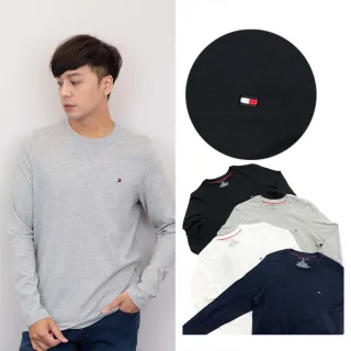 【TOMMY HILFIGER】Tommy Hilfiger 長T 現貨 純棉  薄長袖 電繡logo 大尺碼 長袖 上衣  T恤(長袖 T恤9259)