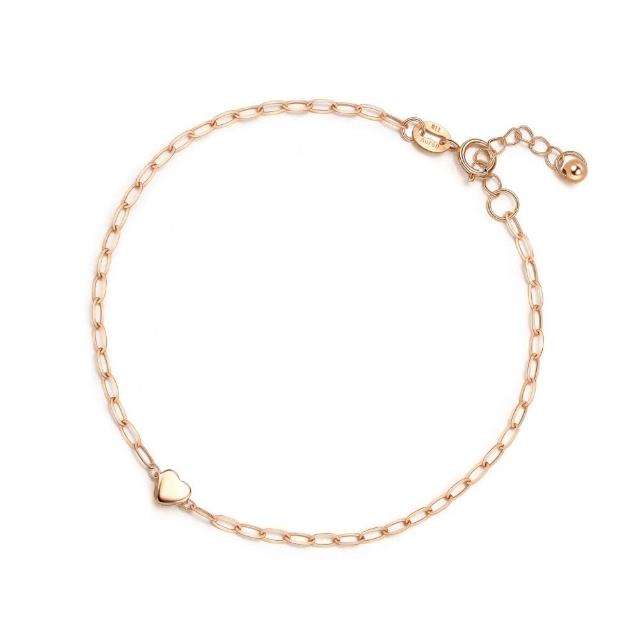 【點睛品】網路獨家款 全18K 一心一意 18K玫瑰金手鍊