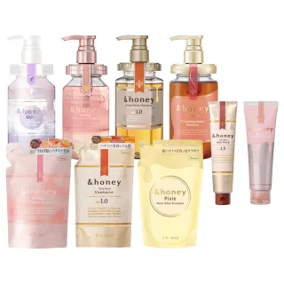 【&honey】日本原裝 蜂蜜洗髮精/潤髮乳/髮油/補充包/髮膜 3入組(洗髮精+補充包+髮膜)