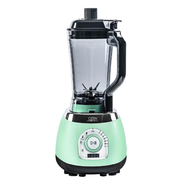 OZEN TS-V100 專業型調理機，韓國原裝進口，型號TS-V100-G，內部材質採用耐用不鏽鋼，電壓110V，適合臺灣家庭使用。商品尺寸20.5 x 22.6 x 46.8公分，重量僅3.4KG，便於攜帶。容量1~2L，回轉數高達20000~25000RPM，消耗功率900W~1000W，提供強勁動力。配件包含真空攪拌調理杯、中文說明書及保固卡，享1年保固。完美適合製作果汁、蔬果泥、湯品等，保留食材新鮮營養，是廚房必備的真空破壁調理機。