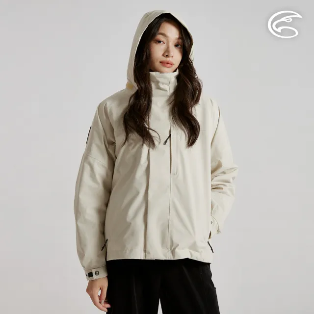 【ADISI】女二件式防水防風透氣保暖外套-內件羊羔絨 AJ2521026 霜卡(防潑水 防水透氣 兩件式 保暖外套)
