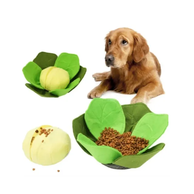 【May Shop】兩入組 高麗菜狗玩具嗅聞訓狗玩具 IQ訓犬玩聞聞寵物用品 益智慢食狗碗(耐咬可愛玩具)