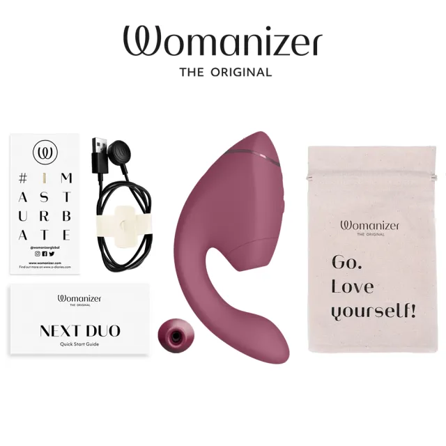 【Womanizer】Next Duo 3D極致震動吸吮愉悅器(暗粉)