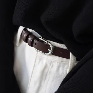 【MoonDy】皮帶 腰帶 真皮腰帶 女生皮帶 針扣皮帶 細腰帶 牛皮腰帶 金扣皮帶 穿搭配飾 圓頭皮帶