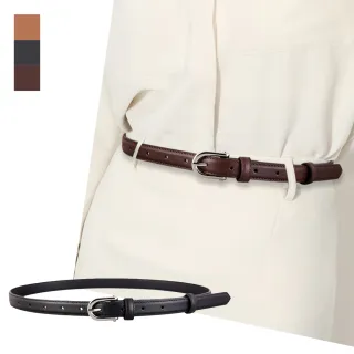 【MoonDy】交換禮物 皮帶 腰帶 真皮腰帶 女生皮帶 針扣皮帶 細腰帶 牛皮腰帶 金扣皮帶 穿搭配飾 圓頭皮帶