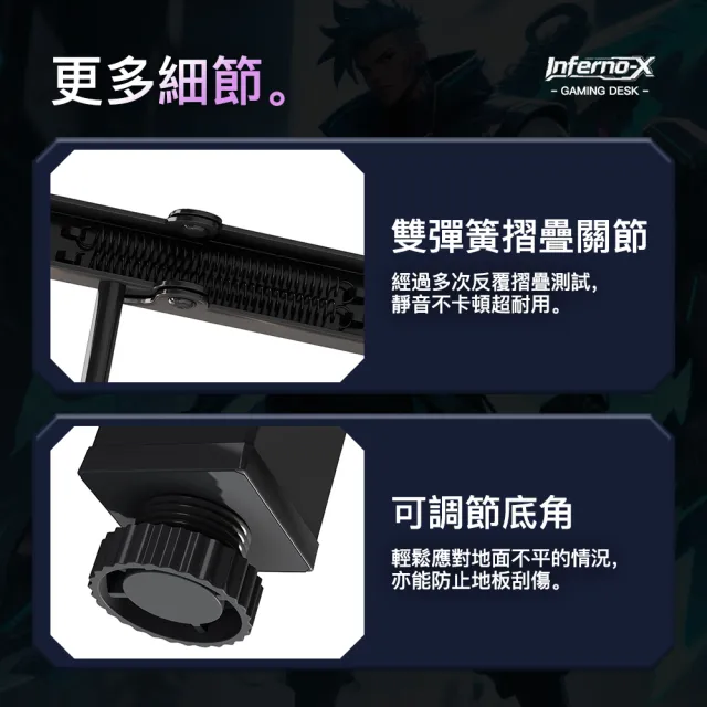 【Ashley House】免組裝120面寬 Inferno-X戰影電競桌 職業遊戲桌(書桌 工作桌 電腦桌)